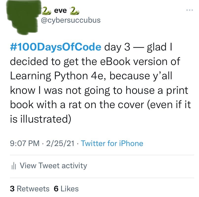 100 Days of Coding. In February of 2021, I embarked on a… | by eve | Medium