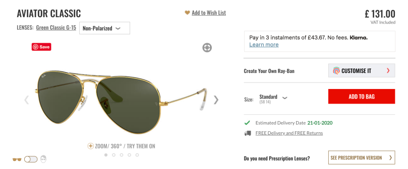 Product review: Ray-Ban virtual try on | by MAA1 | Medium