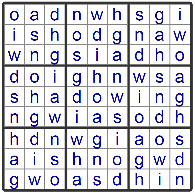Find That Variable — Solved. Solution to the Worduko Puzzle by