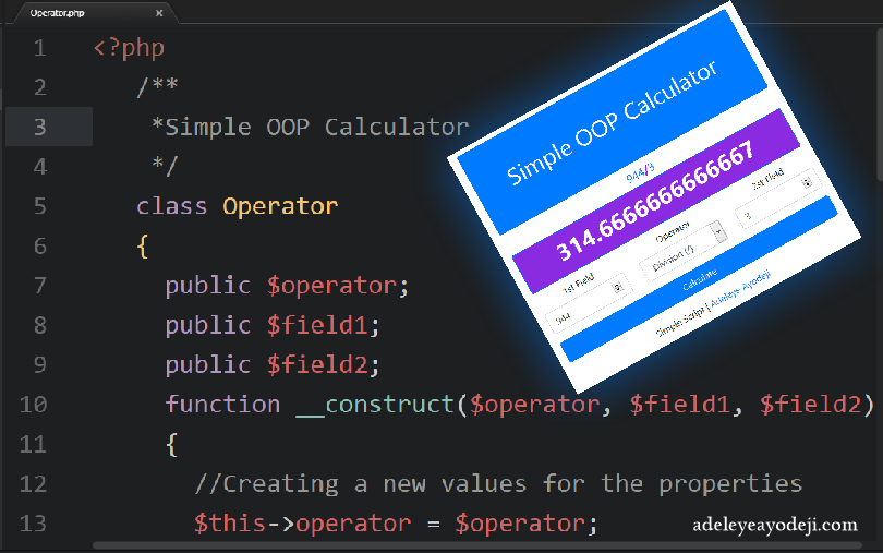 Simple (OOP) PHP Calculator. Object-Oriented Programming (OOP) in… | by  Adeleye Ayodeji | Medium