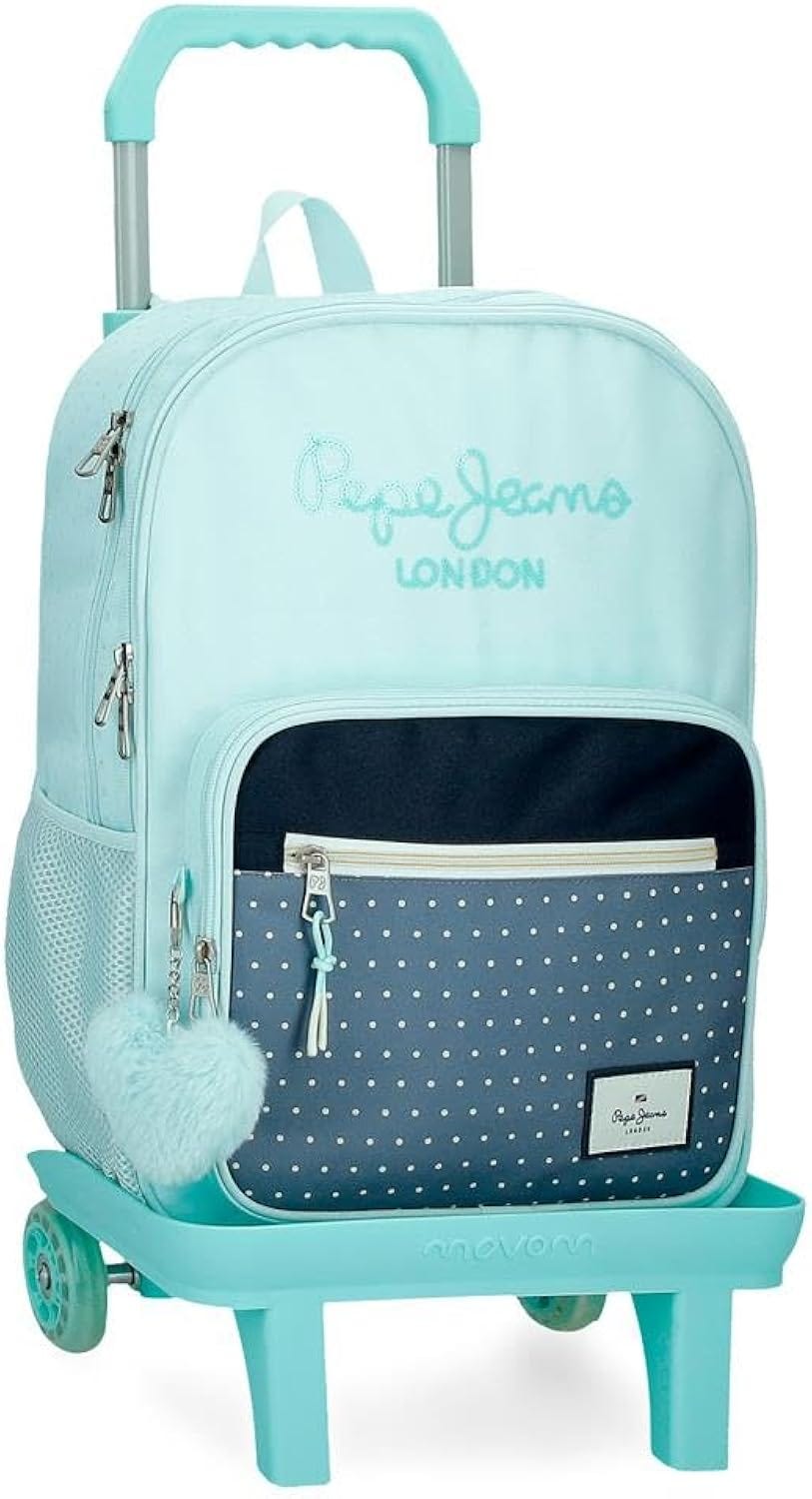Pepe Jeans Coralie Zaino Scolastico – Blu Con Spallacci Regolabili – 32x43x21 Cm – Scomparti Multipli E Trolley Convertibile – Joumma Bags - 2