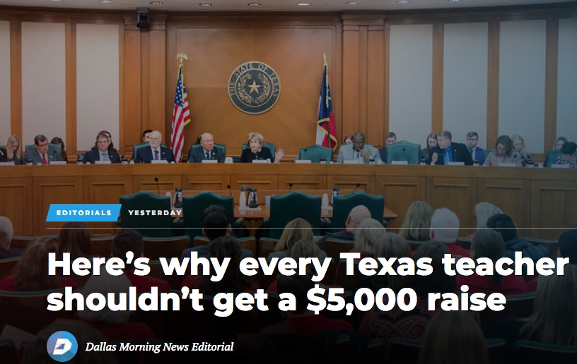 More coverage on teacher pay raises and the Dallas ‘model’; and it’s