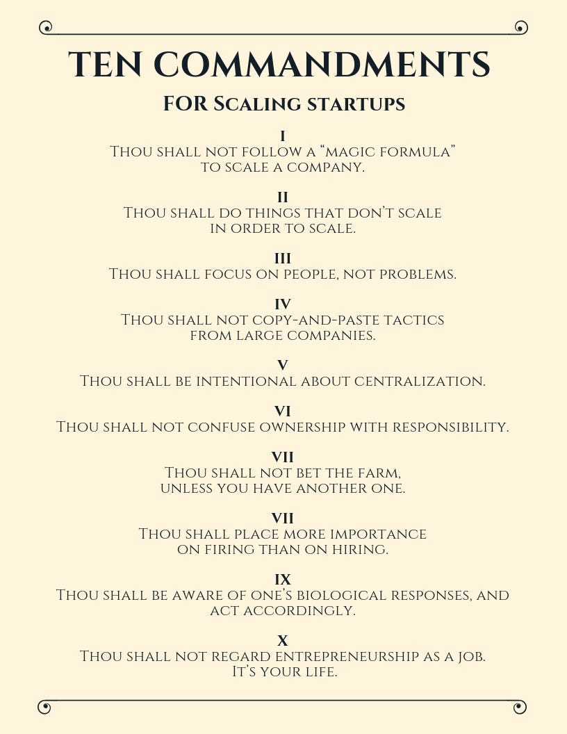 Ten Commandments for Scaling Startups | by Sana Mohammed