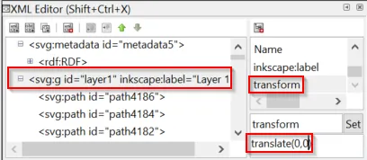 SVG transform and translate layer
