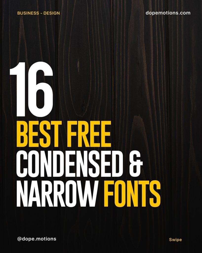 16 Best Free Condensed & Narrow Fonts | by Ruslan Galba | @hellotegra |  Medium