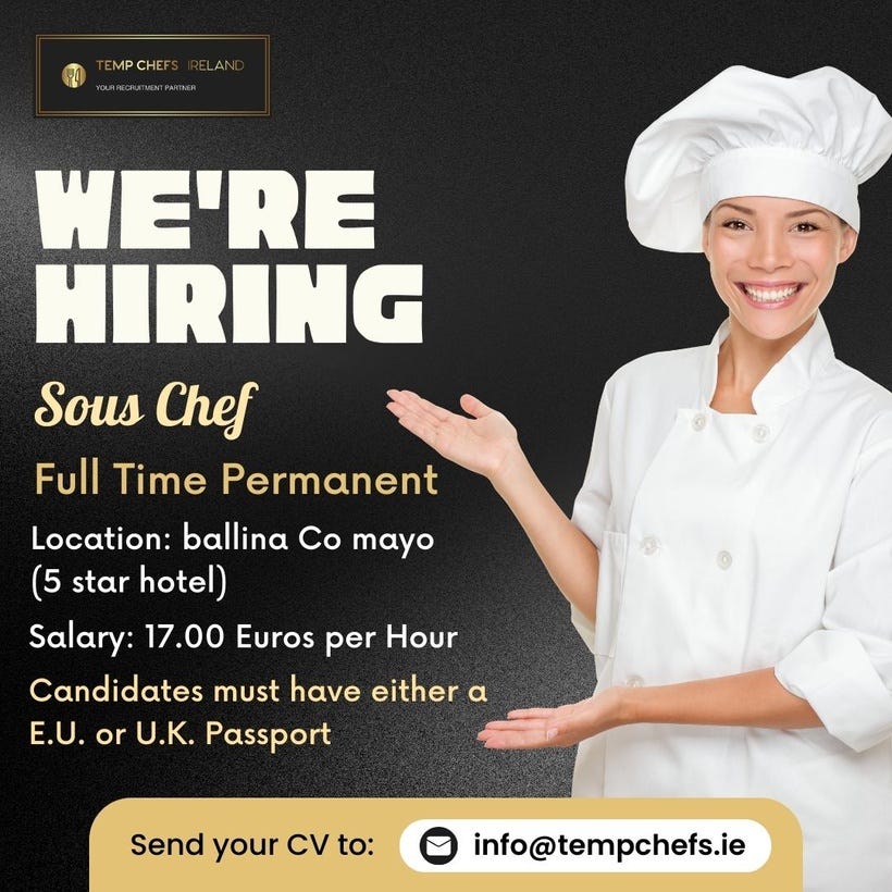 What are the activities performed in a temporary chef agency ireland