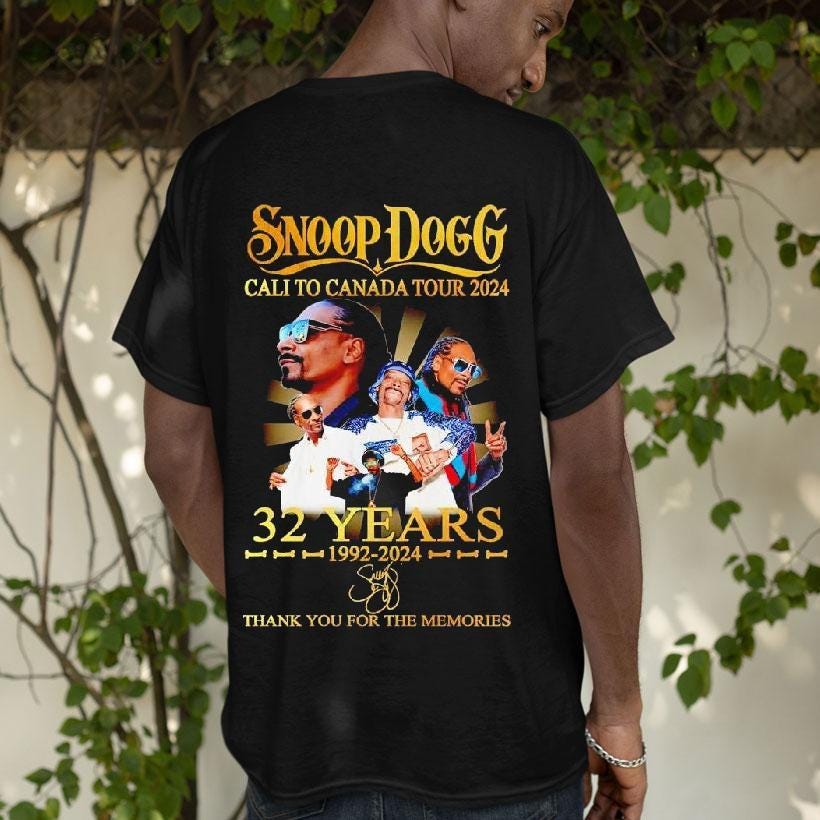 Snoop Dogg Cali To Canada Tour 2024 32 Years 19922024 Thank You For The Memories Shirt Dady