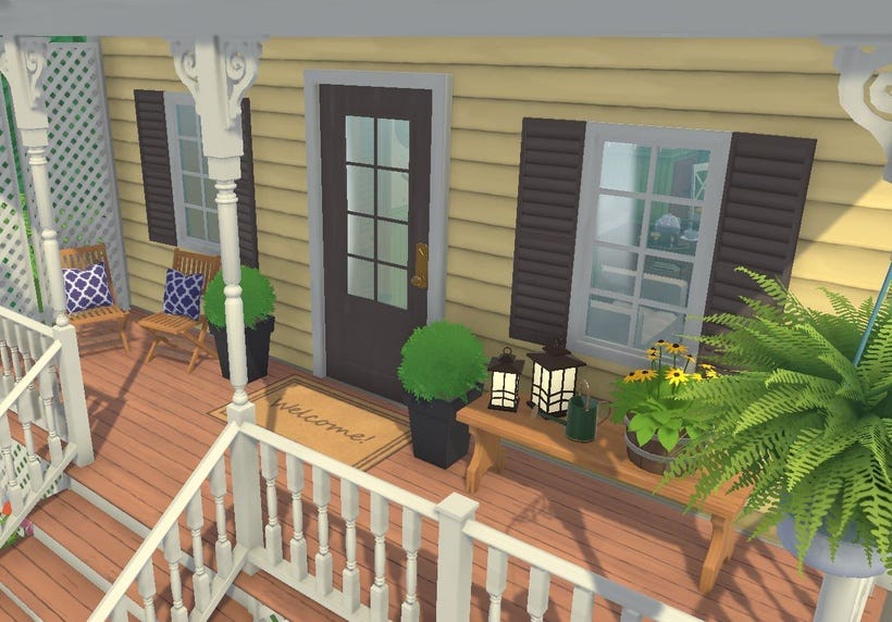 Le patio de la maison. Un autre endroit confortable pour un Parafolk pour profiter de l’air frais !