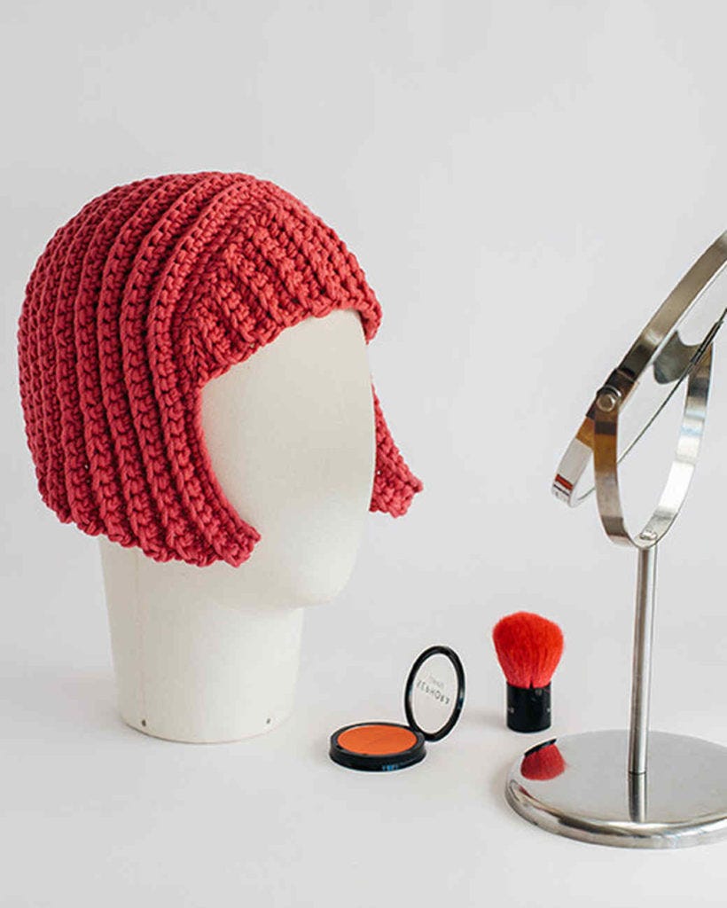 This Crochet Wig Reminds Me of Yayoi Kusama s Bright Red Bob and