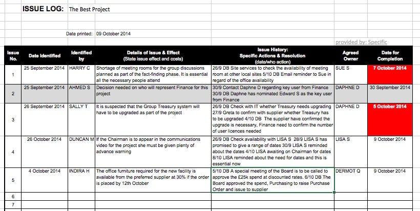 The Issue Log. The issue log is the document that will… | by 