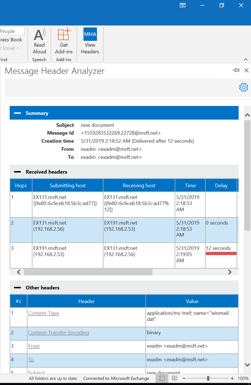 Installing Message Header Analyzer (MHA) Addin on Exchange server. | by  Tzahi Kolber | Medium