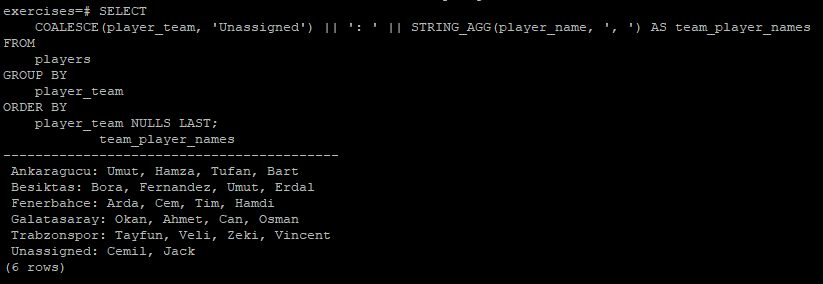 STRING_AGG() FUNCTION IN POSTGRESQL | by Murat Bilal | Dec, 2023 | Medium