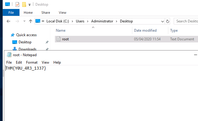 got root.txt