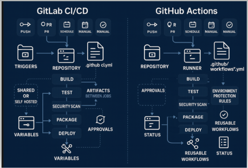 352.GitLab CI/CD vs GitHub Actions: Visual Workflow Comparison (2025 ...