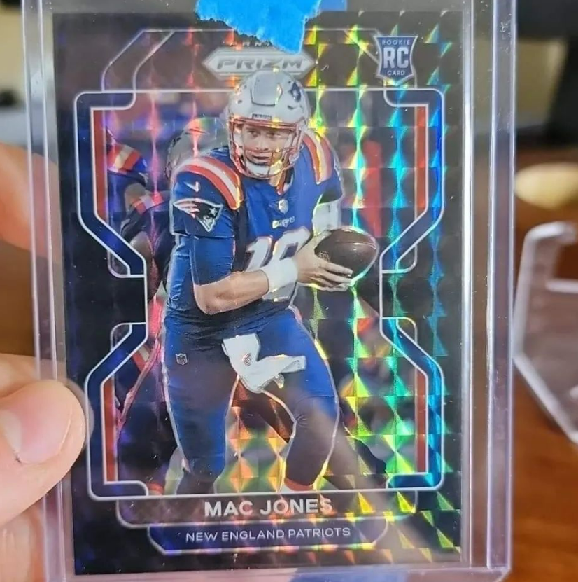 Mac Jones Black Finite 1-of-1 Rookie pulled on Prizm Football