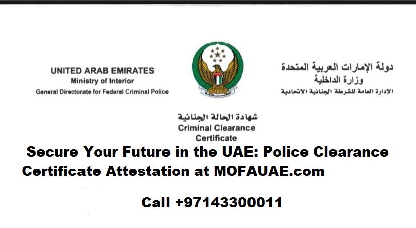 UAE Police Clearance Certificate At Rs 4000/certificate In