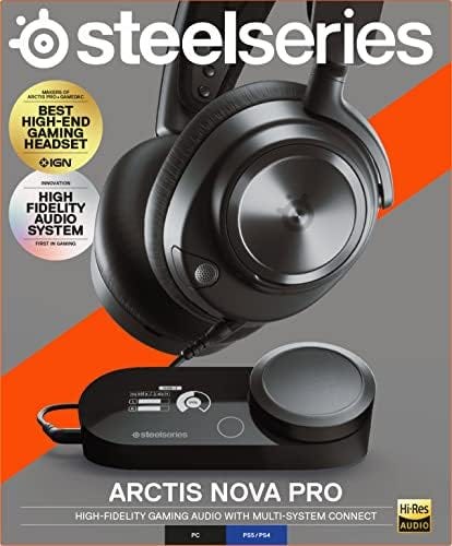  SteelSeries Arctis Nova Pro Multi-System Gaming Headset -  Premium Hi-Fi Drivers, Hi-Res Audio - 360° Spatial Audio - GameDAC Gen 2 -  ESS Sabre Quad-DAC - Stealth Retractable Mic - PC