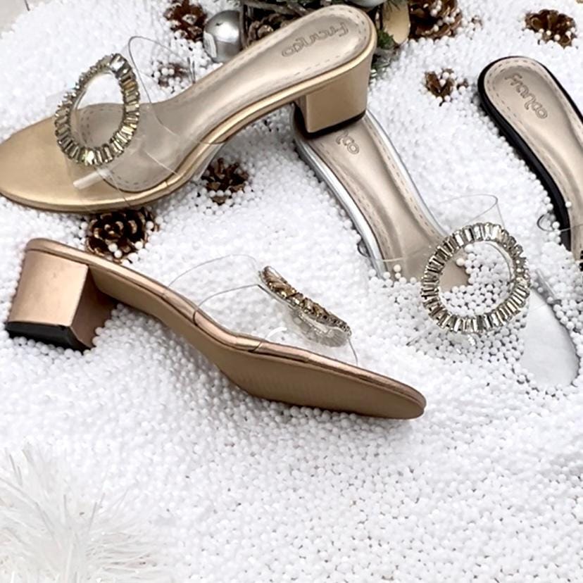 Heeled Sandal Beige Transparent