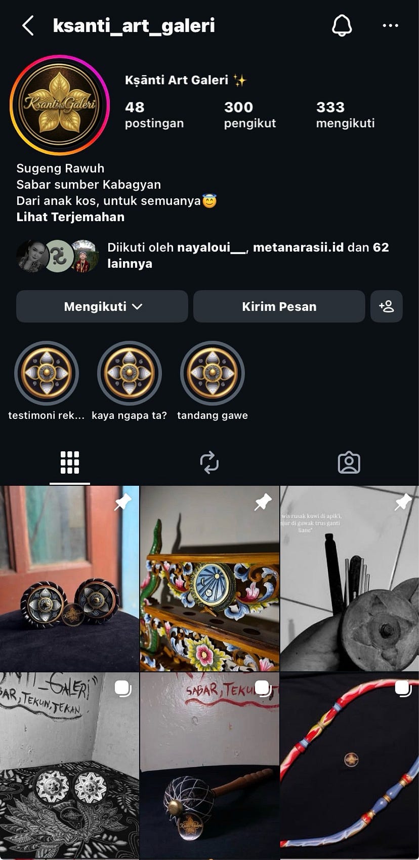 KSANTI GALERI: Oase inovasi anak muda untuk terus melestarikan jagad Karawitan.
