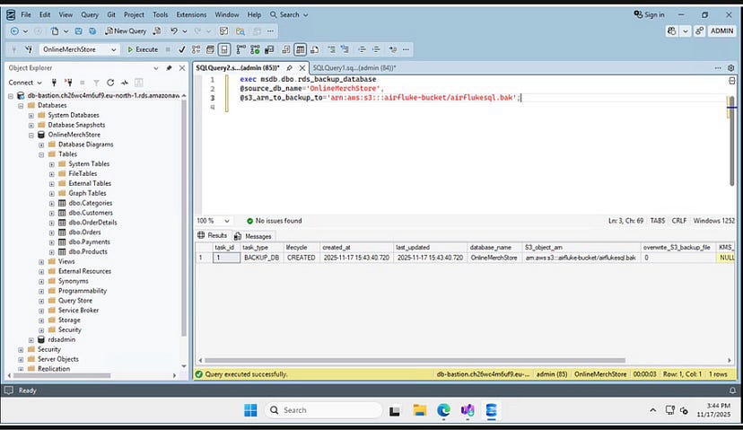 backup query screenshot