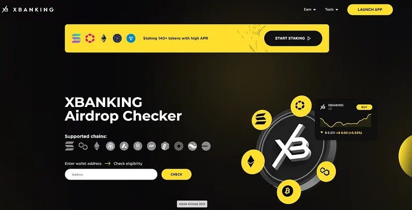 Бесплатный Airdrop Checker от Xbanking. Проверьте свои кошельки на наличие Airdrop и retrodrops