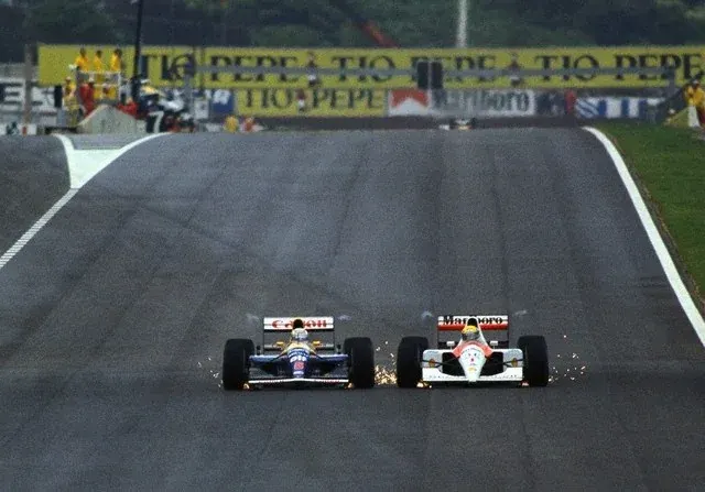 Nigel Mansell and Ayrton Senna at Spain 1991