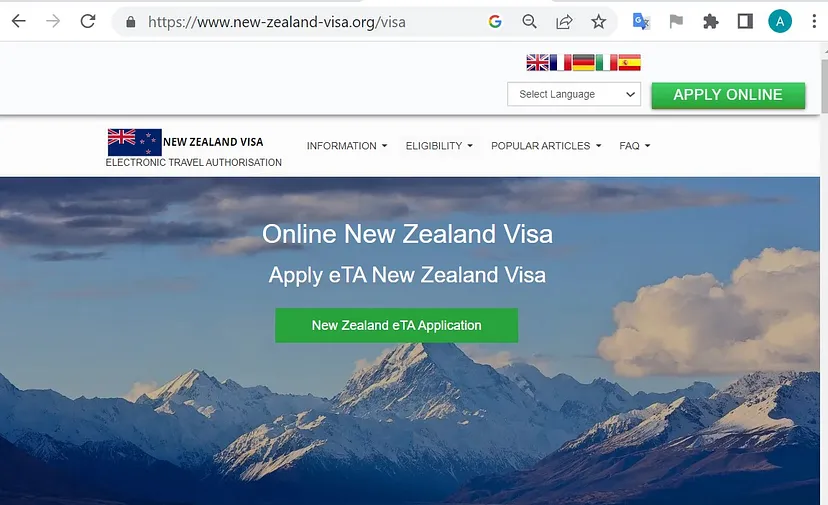 NEW ZEALAND Government of New Zealand Electronic Travel Authority