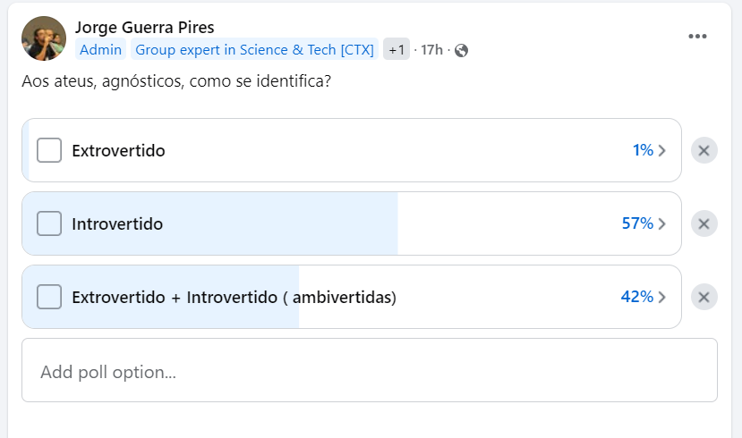 A Autoimagem de Ateus e Agnósticos: Introversão e Ambivertidos
