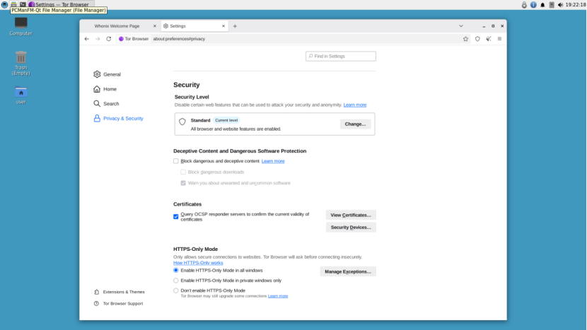 Tor Browser settings