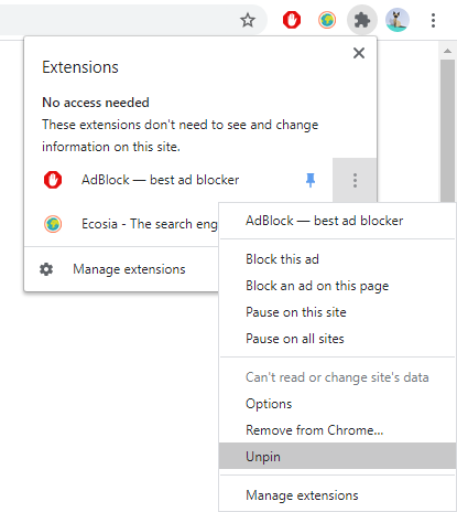 How to Pin Extensions in Chrome. The new Chrome Extensions menu lets you… |  by AdBlock | AdBlock's Blog