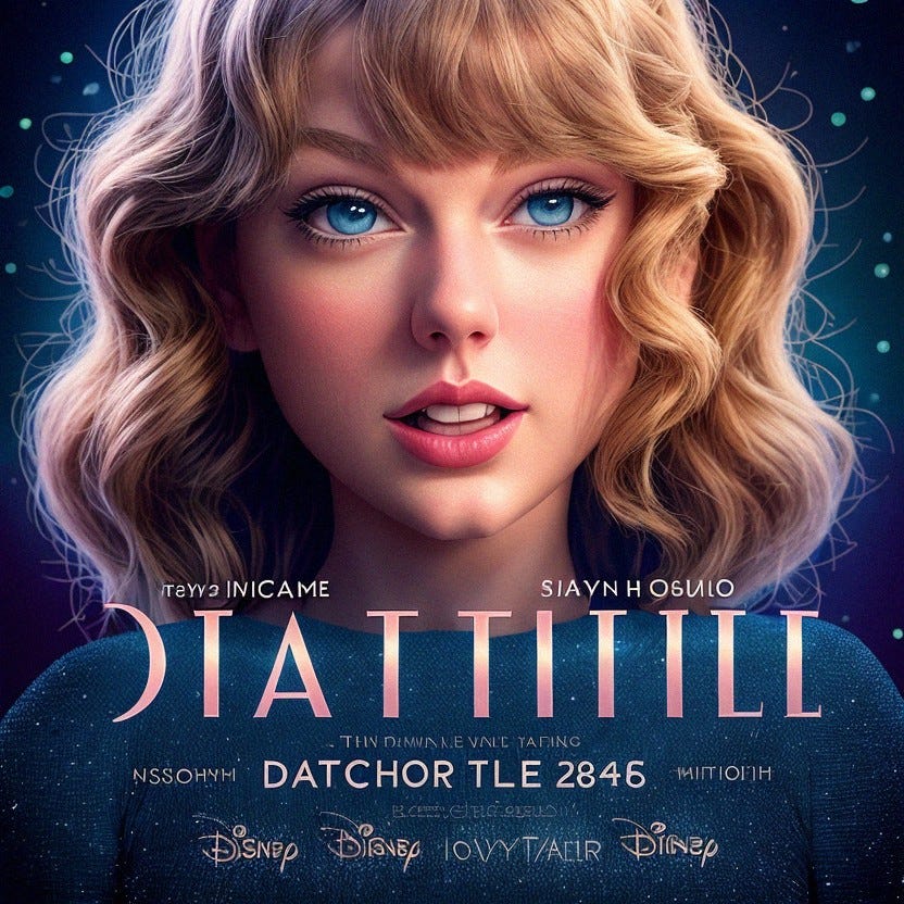 DISNEY STYLED SUPER SHARP TAYLOR SWIFT… DONE BY AN ARTIST. JUST KIDDING, IT’S STILL AI.