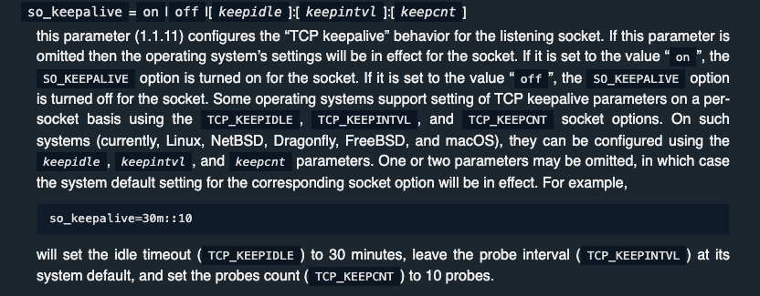 HTTP Keepalive, TCP Keepalive