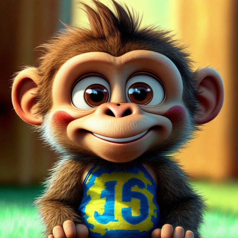 AI-GENERATED IMAGE OF A MONKEY