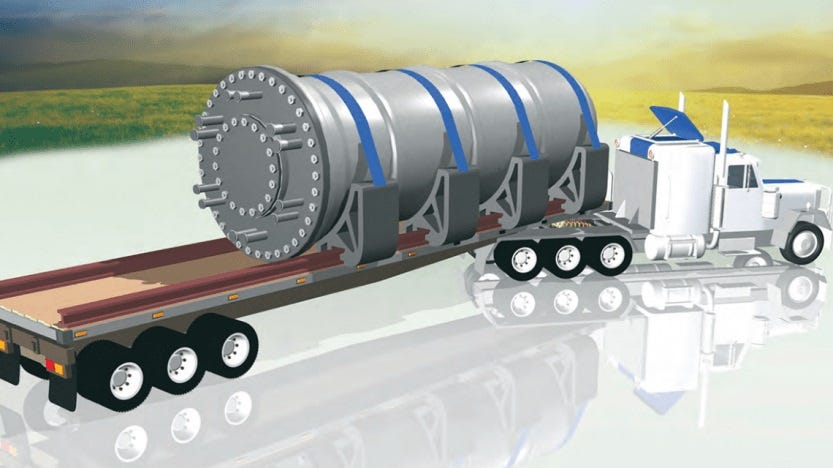 Small modular reactors can be easily transported (Image: IAEA)