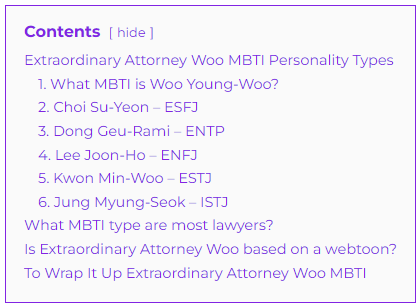 Extraordinary Attorney Woo MBTI Personality Types: TOP 6
