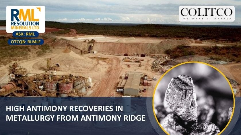 Resolution Minerals (ASX: RML) Achieves Near-Complete Antimony Recovery at Antimony Ridge