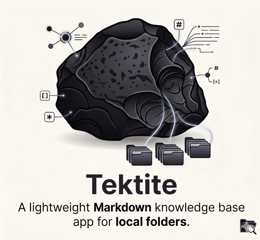 Tektike: A minimalistic, lightweight markdown knowledge base app for macOS and Linux.