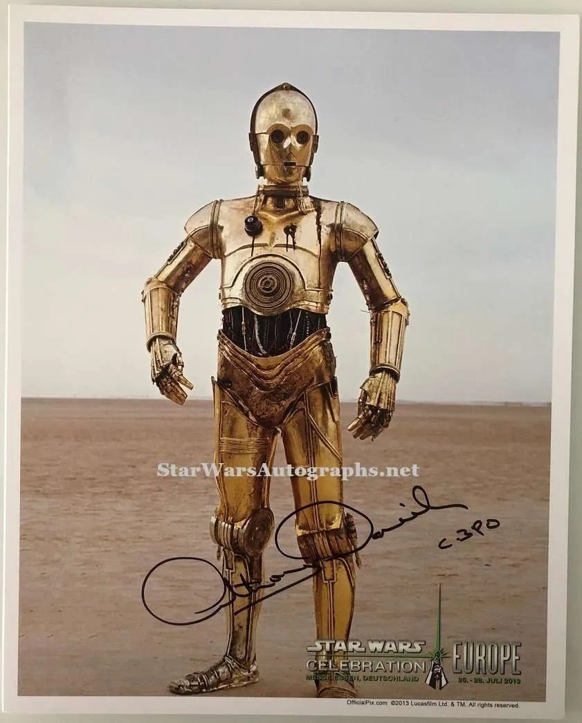Anthony Daniels signed C3PO Celebration photo 8×10 5