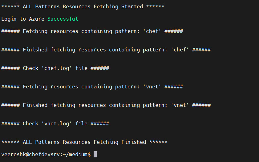 AZ CLI Bash script to fetch all azure resources containing pattern or