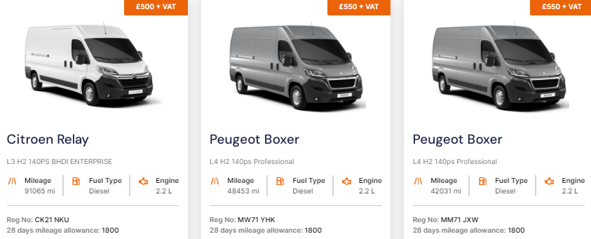 van lease costs