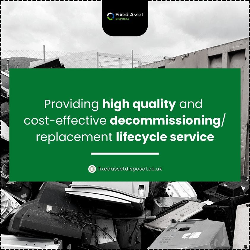 EWaste Disposal Service UK Fixed Asset Disposal — WEE Waste Recycling