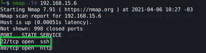 nmap ssh port scan