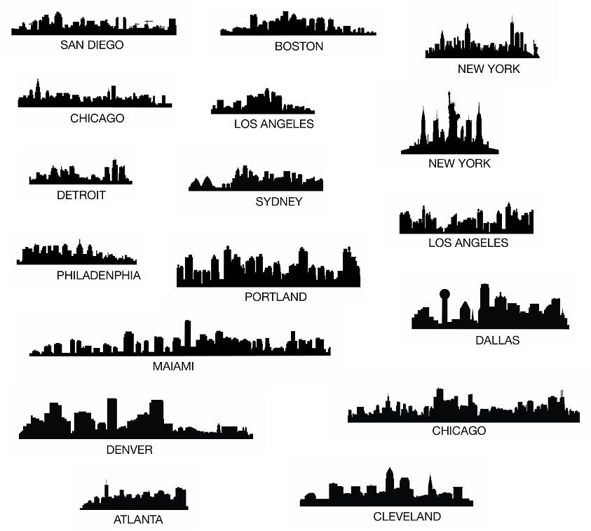 Skyline Silhouette svg london new york city chicago drawing black and ...