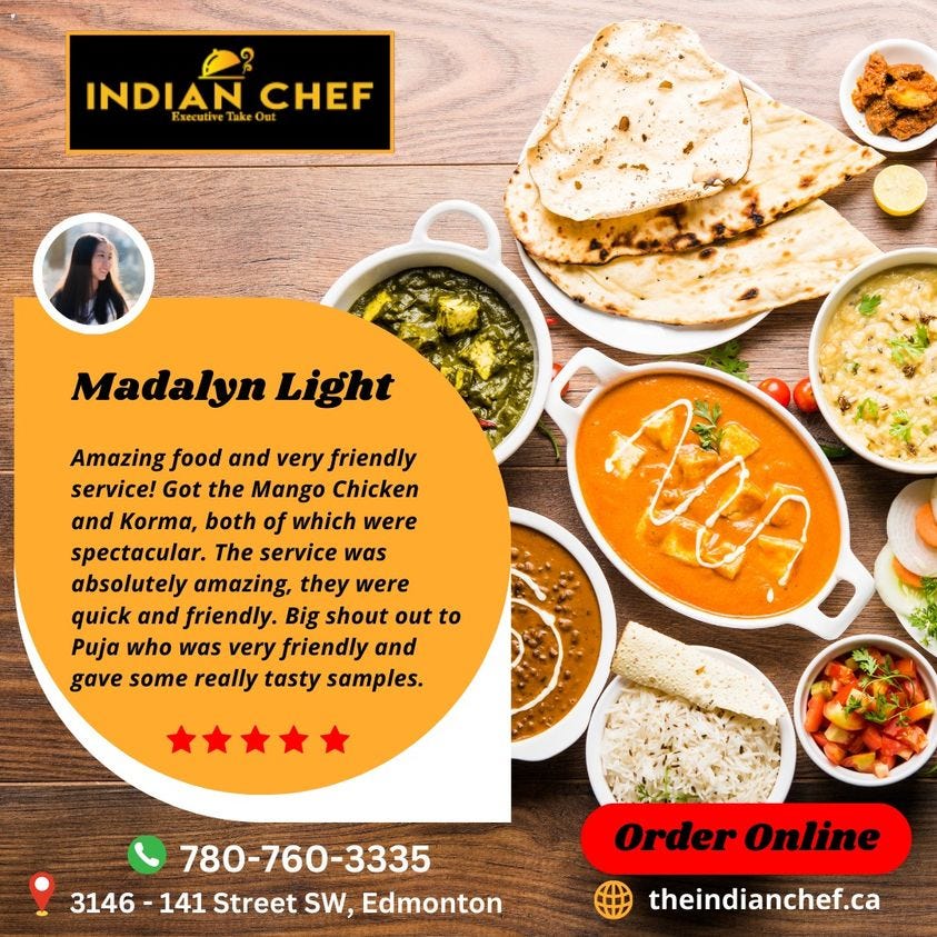 Indian Food Edmonton — Indian Chef Exclusive Takeout