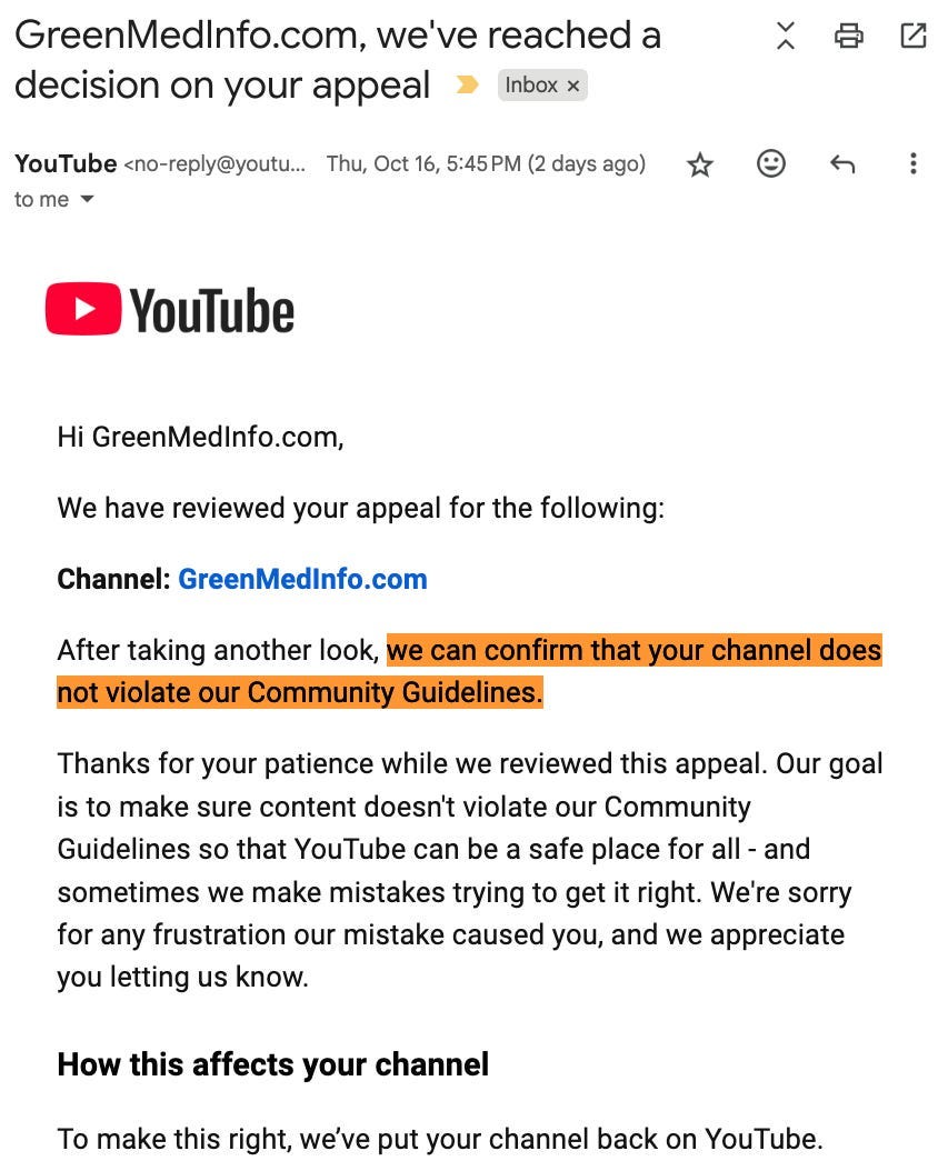 VINDICATED: YouTube Quietly Admits 4-Year Ban Was Wrong — No Policy Violation