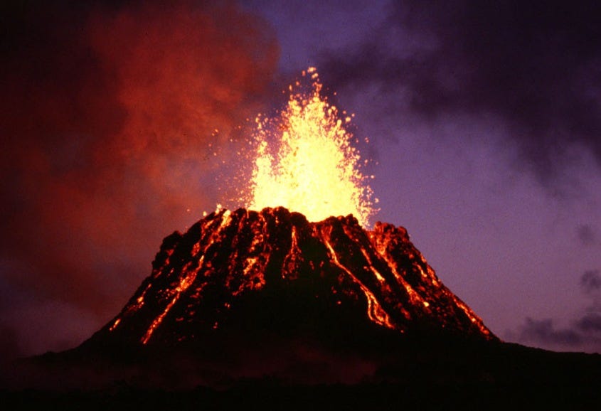 Pu’u O-o erupting, June 1983