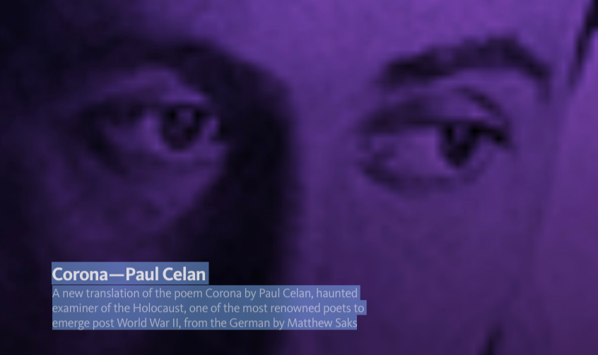 Corona — Paul Celan. A new translation of the poem Corona by… | by Jason  Bentsman | The Best of FWIW A Literary Site | Medium
