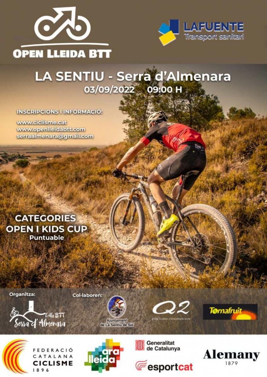 El Open Lleida BTT Lafuente Ambulàncies se reanuda este fin de semana en la Sentiu de Sió