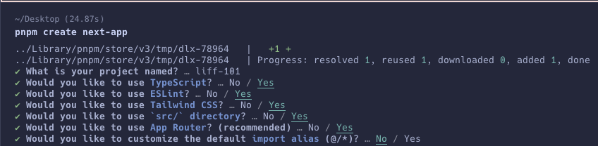 ตัวอย่างการตั้งค่าโปรเจกต์ Next.js