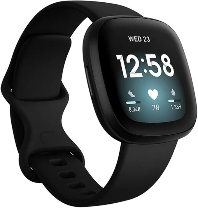 Fitbit Versa 3 Health & Fitness Smartwatch with GPS, 24/7 Heart Rate, Alexa Built-in, 6+ Days Battery, Black/Black, One Size (S & L Bands Included). #FitbitVersa3 #Smartwatch #FitnessTracker #HealthAndWellness #GPS #HeartRateMonitoring #AlexaBuiltIn #LongBatteryLife #SleepTracking #StressManagement #WaterResistant #NFCPayments #FitnessGoals #HealthyLifestyle